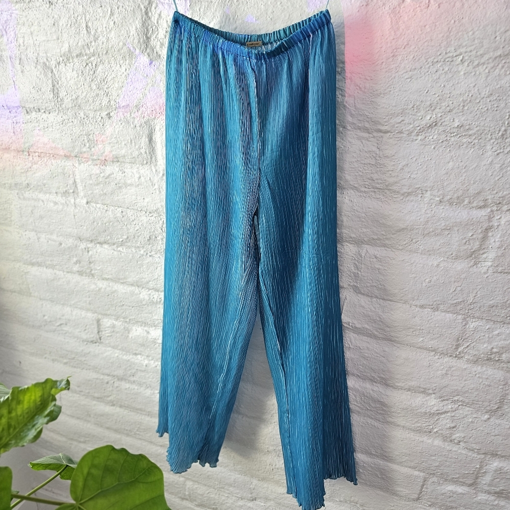 Cult Gaia Pleats Stacie Pant Turquoise Blue Sz XS NWOT